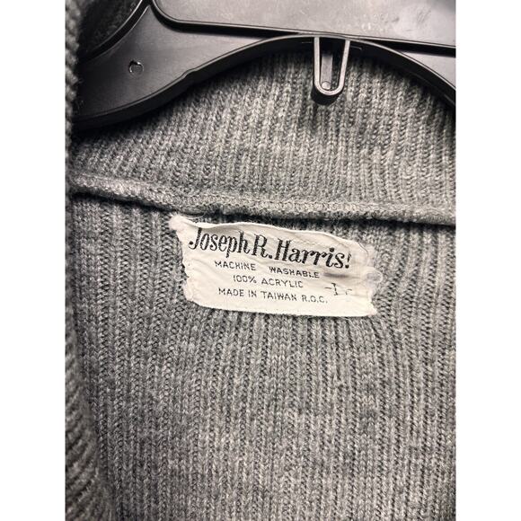 Joseph R Harris Vintage‎ Sweater Cardigan Womens Large Taiwan Gray pockets knit - Picture 4 of 7